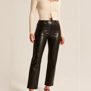 Abercrombie & fitch ankle straight leather pants